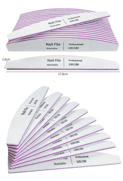 Professional Nail File Set Grit – Emery Boards for Manicure & Gel Polish