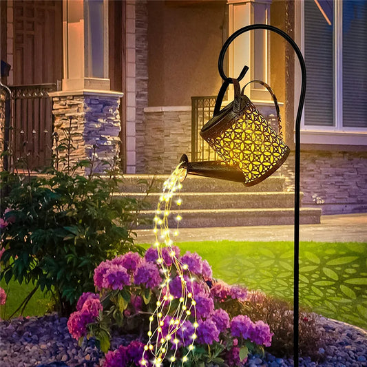 Waterfall Lamp Waterproof Outdoor Garden Decor Yard