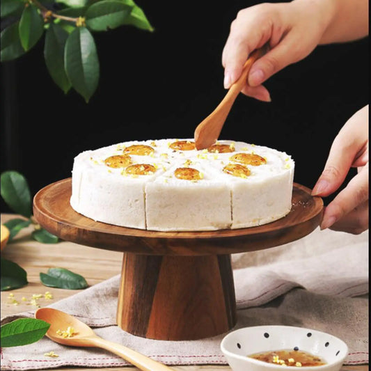 Solid Wooden Tray High-Footed Cake