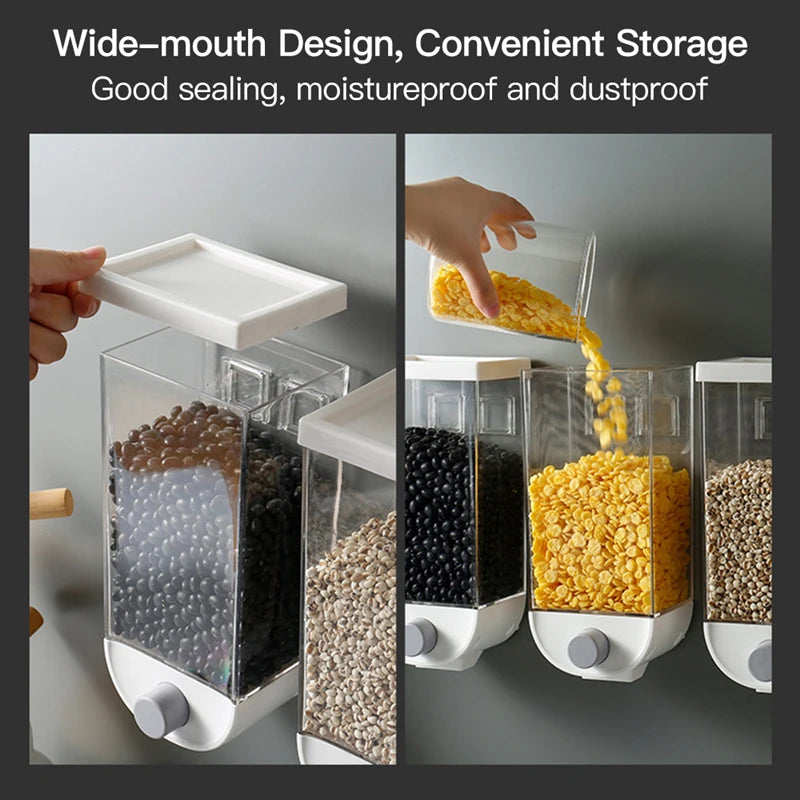 Wall Mounted Transparent Jar Food Storage Box Container