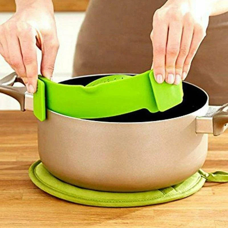 Adjustable Silicone Clip On - Pot and Pasta Strainer