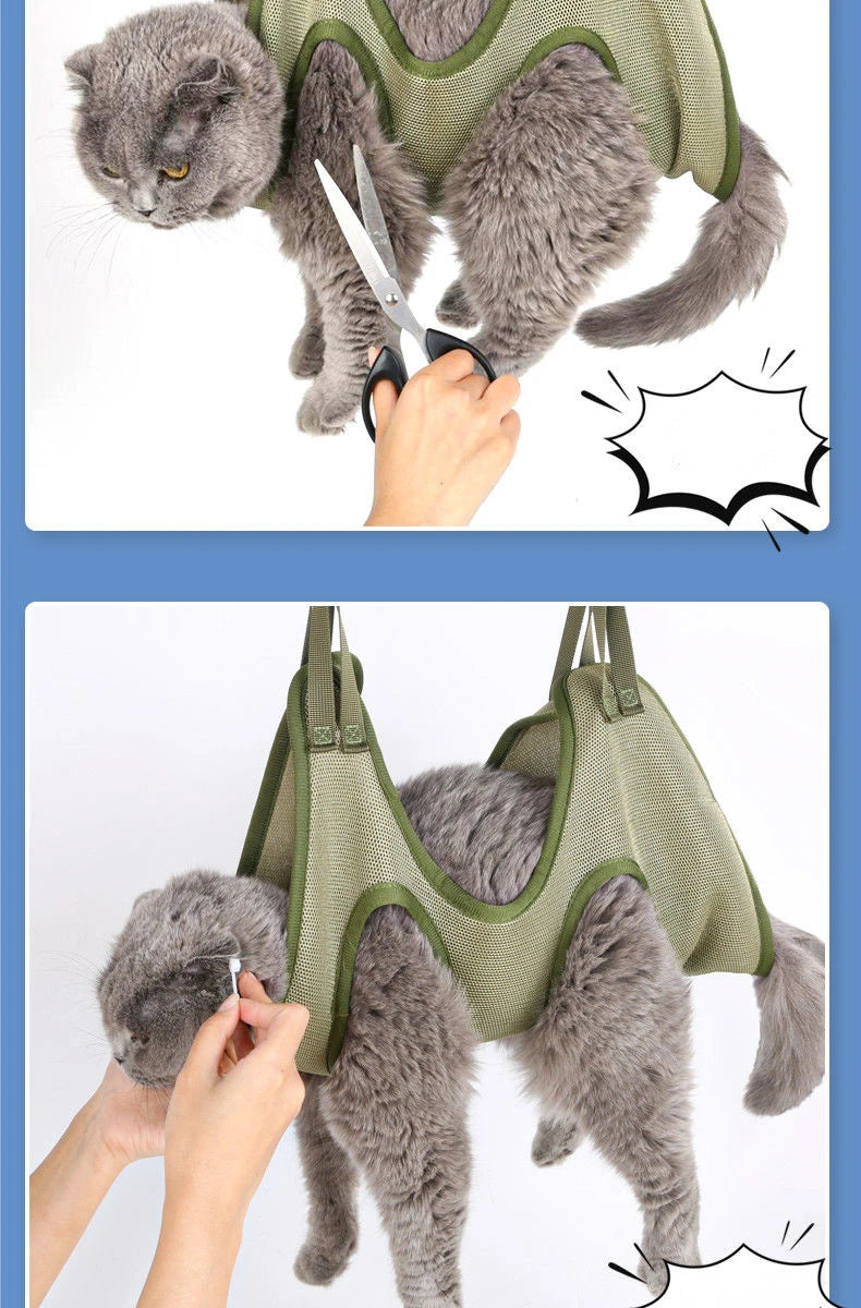 Pet Hammock Nail Clipping Grooming Hanging Cat