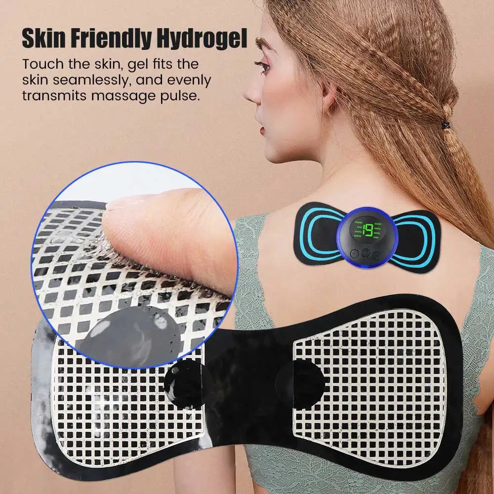 Portable Electric EMS Mini Neck Massager – 8 Modes for Pain Relief and Relaxation