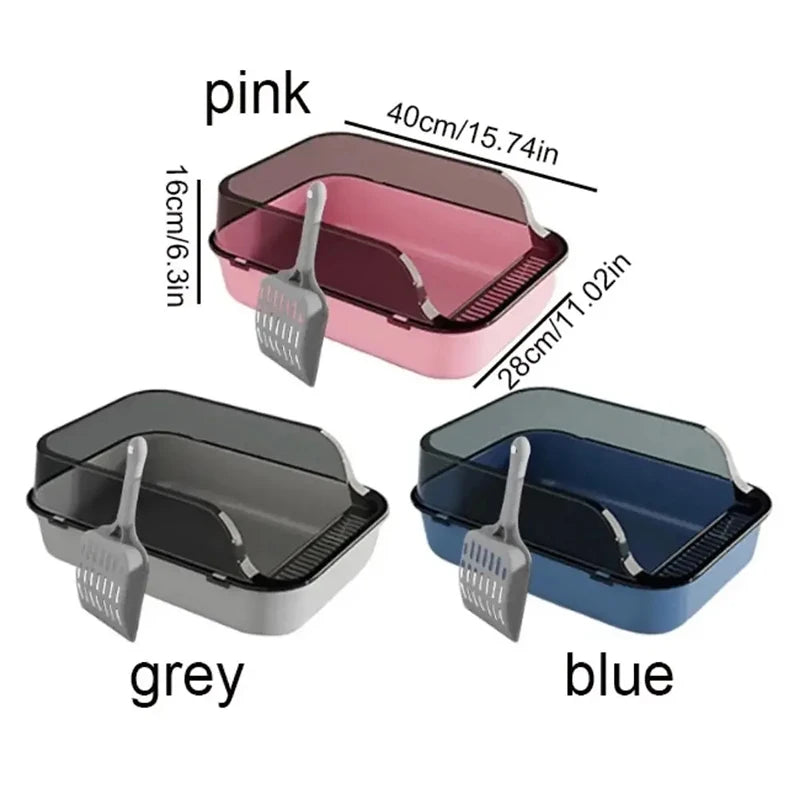 Cat Litter Box Semi-enclosed Sandbox for Cats Rabbit Small Animals Cat Tray Kittens Litter Bedpans Pet Supplies