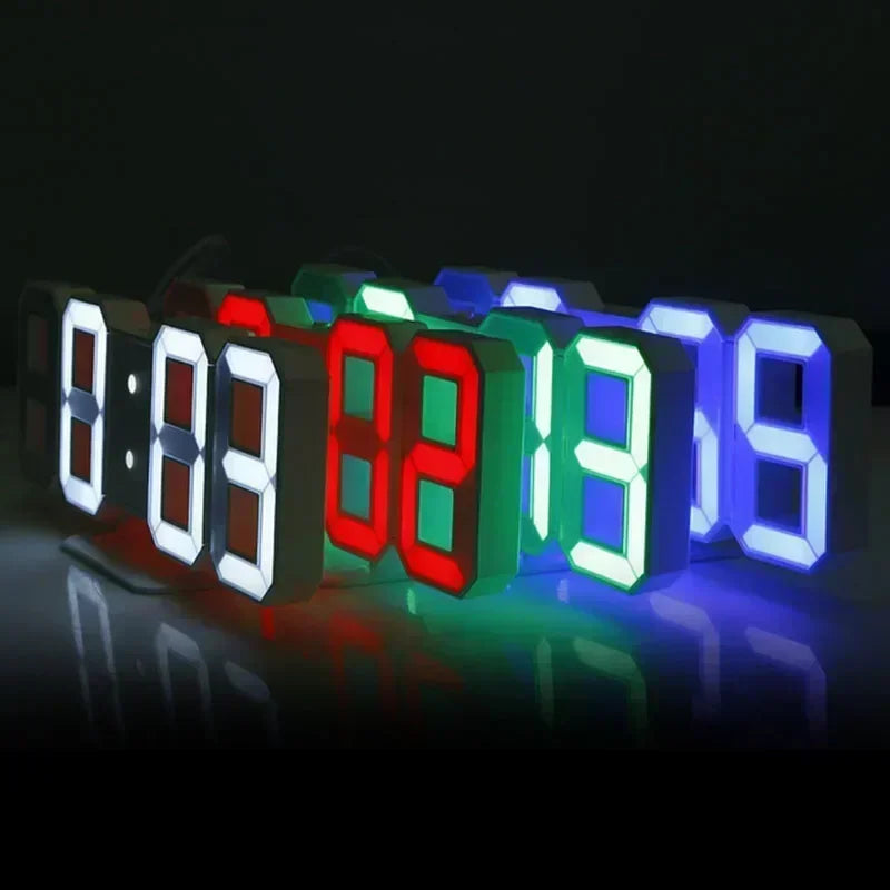 3D LED Digital Alarm Clock Wall