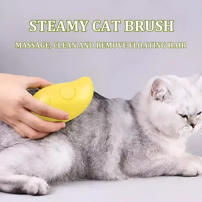 Electric Cat Steam Brush with Water Spray