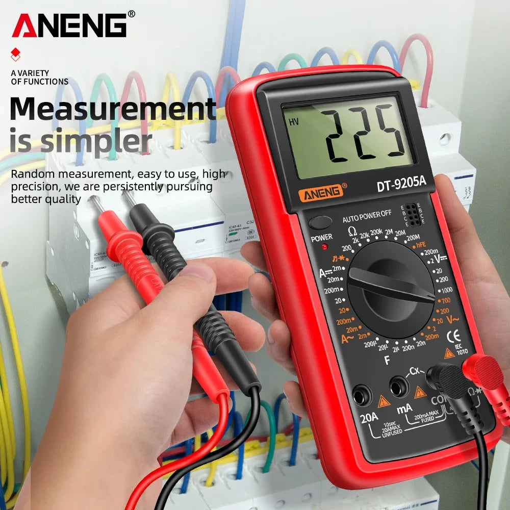 ANENG DT9205A Digital Multimeter AC/DC Transistor Tester Electrical