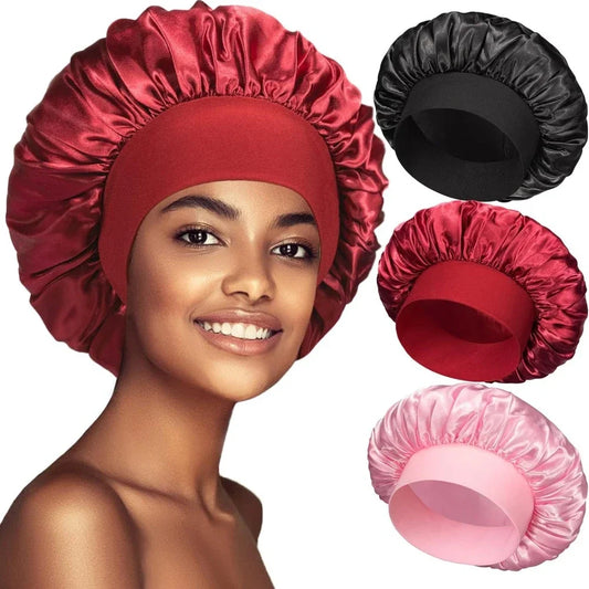 Women's Satin Wide-Brimmed Sleeping Bonnet