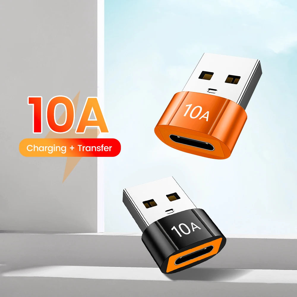 10A USB 3.0/2.0 to Type-C OTG Adapter – Fast Charging & Data Transfer Converter