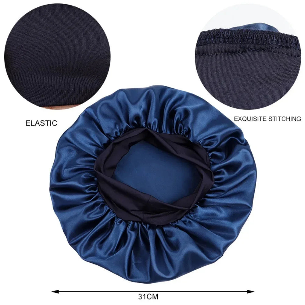 Women's Satin Wide-Brimmed Sleeping Bonnet