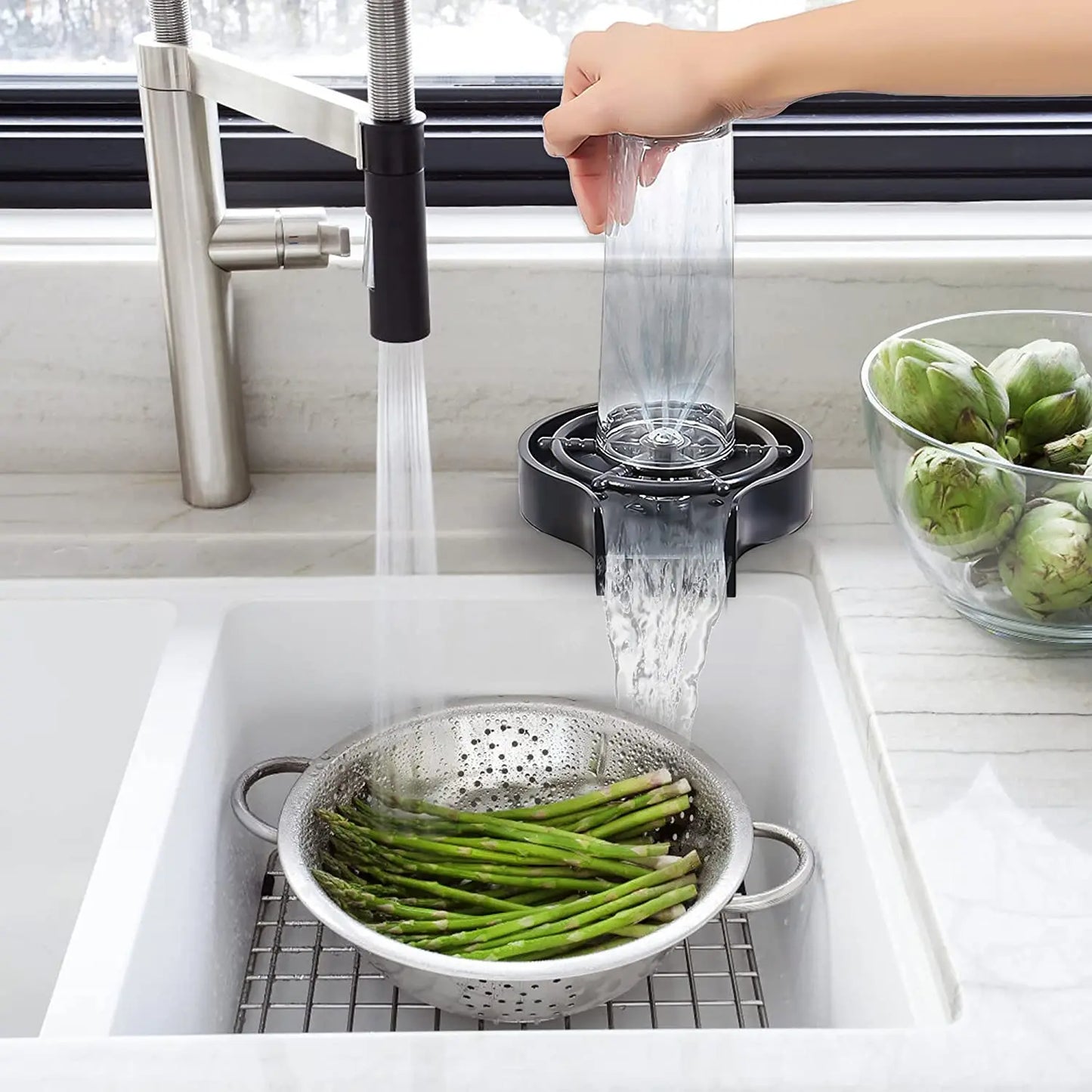 High Pressure Automatic Glass Cup Washer Kitchen Sink