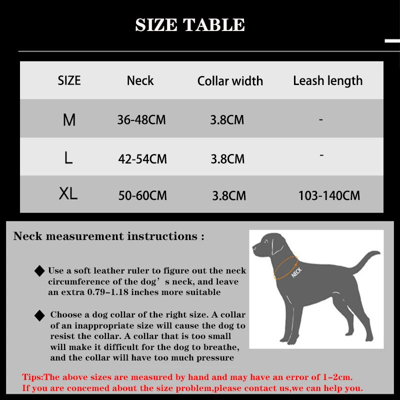 Pet Dog Collar and Leash Set - Reflective Tactical Nylon Training Gear for Large Dogs