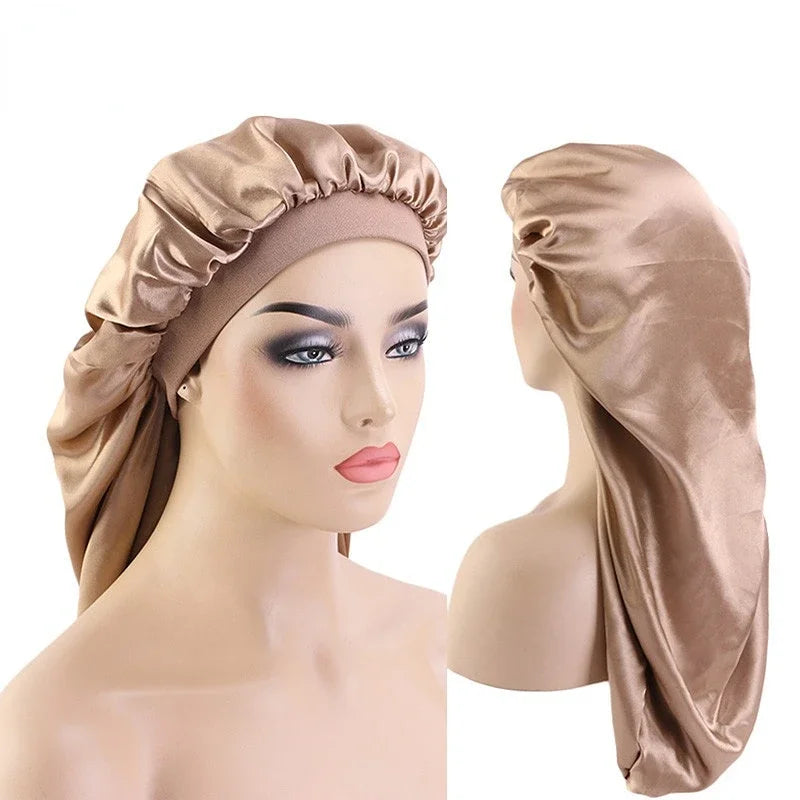 Long Satin Bonnet Sleep Cap Long Hair