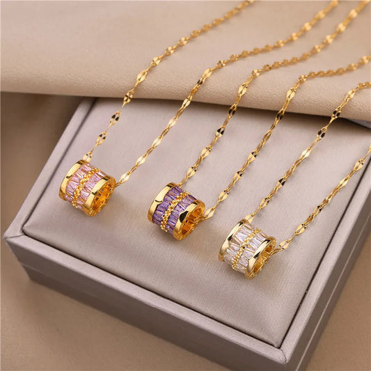 Luxury Zircon Pendant Clavicle Chain Necklace