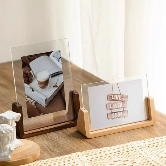 Acrylic Picture Frame Wooden Photo Display