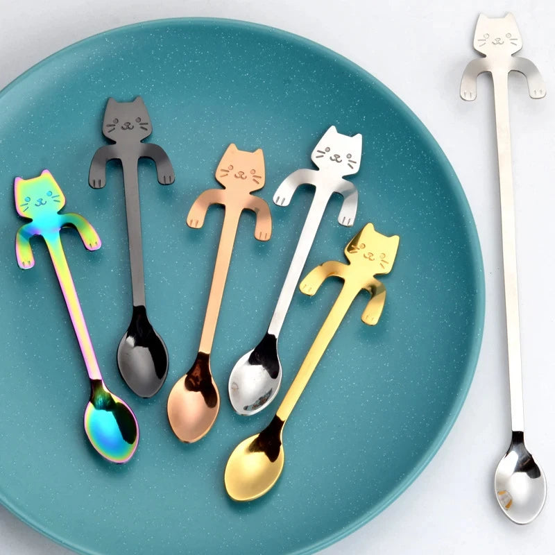 Cute Cat Stainless Steel Coffee Spoon