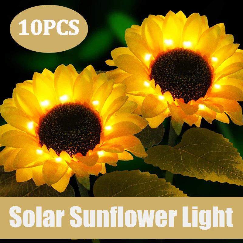 LED Solar Sunflower Outdoor Lawn Light IP65 Waterproof