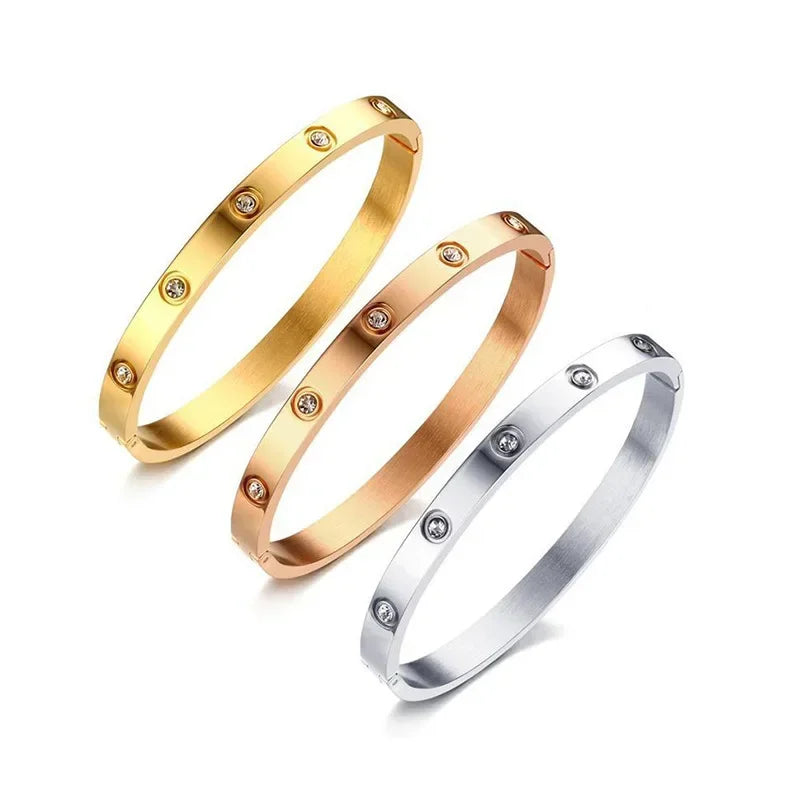 Stainless Steel Gold Plating Lover Bracelets&Bangles