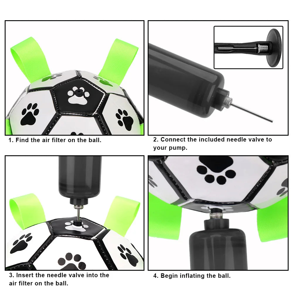 Dog Toys Soccer Ball with Grab Tabs Interactive