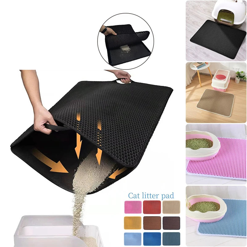 Double Layer EVA Cat Litter Pad Waterproof Non-slip Sand Basin