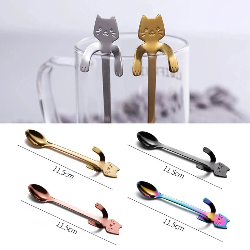 Cute Cat Stainless Steel Coffee Spoon