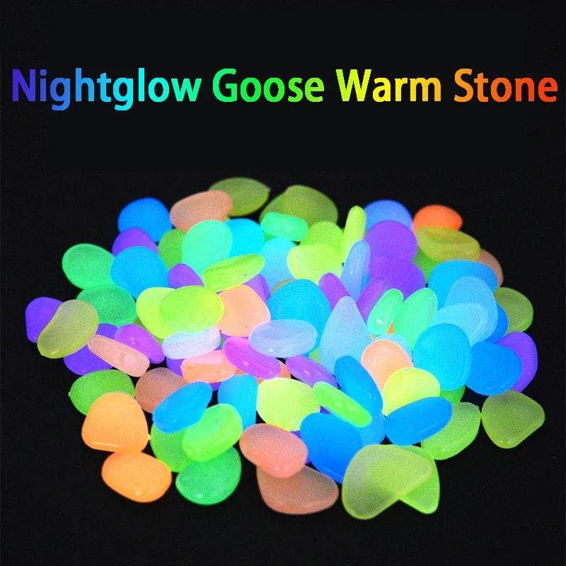 50/100Pcs Glow in the Dark Garden Pebbles For Garden