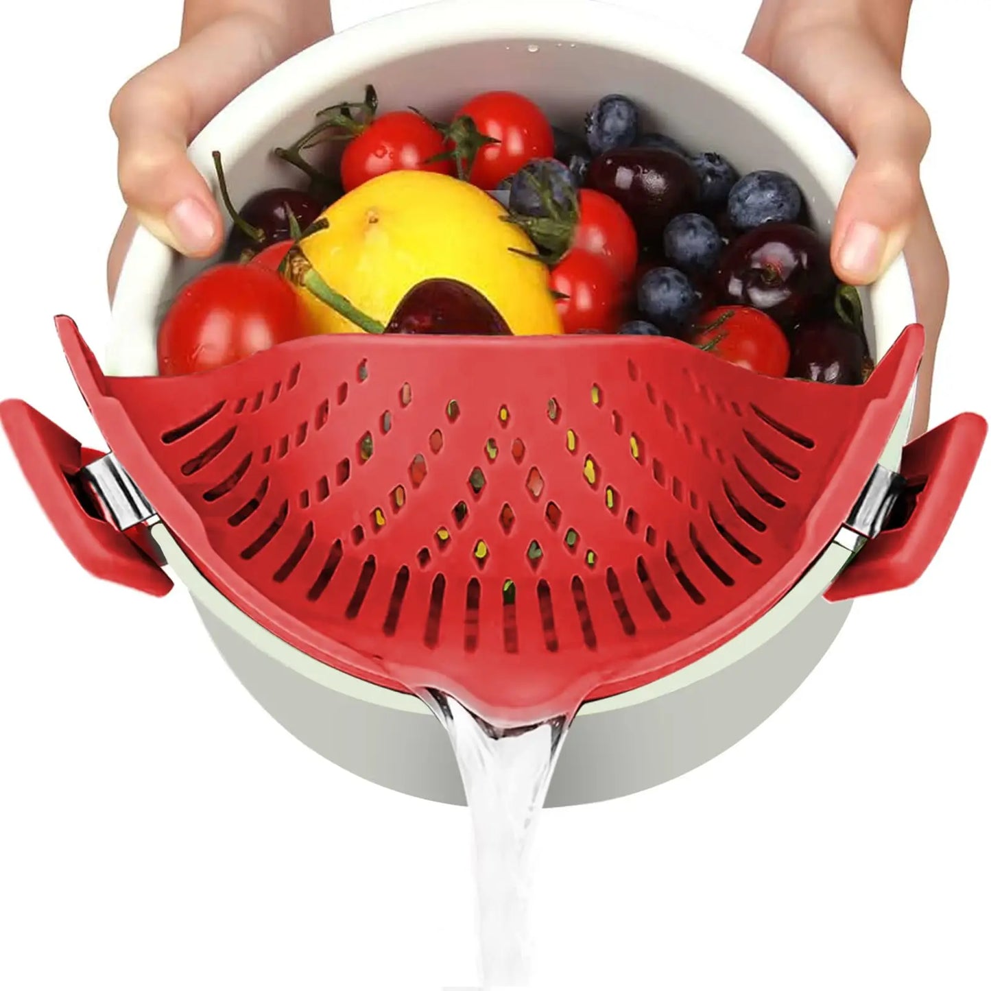 Adjustable Silicone Clip On - Pot and Pasta Strainer