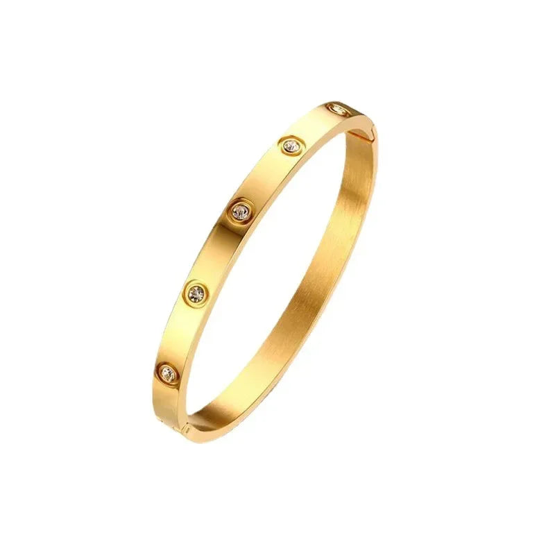 Stainless Steel Gold Plating Lover Bracelets&Bangles