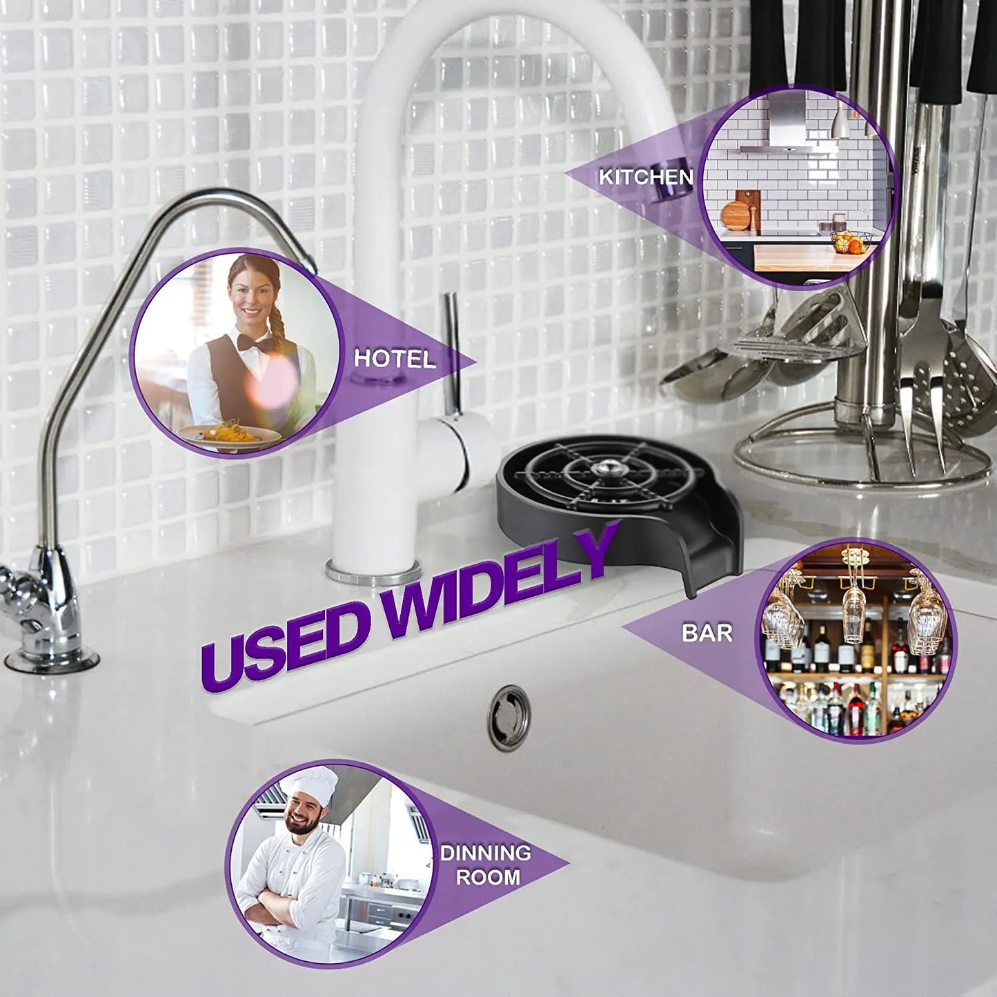 High Pressure Automatic Glass Cup Washer Kitchen Sink