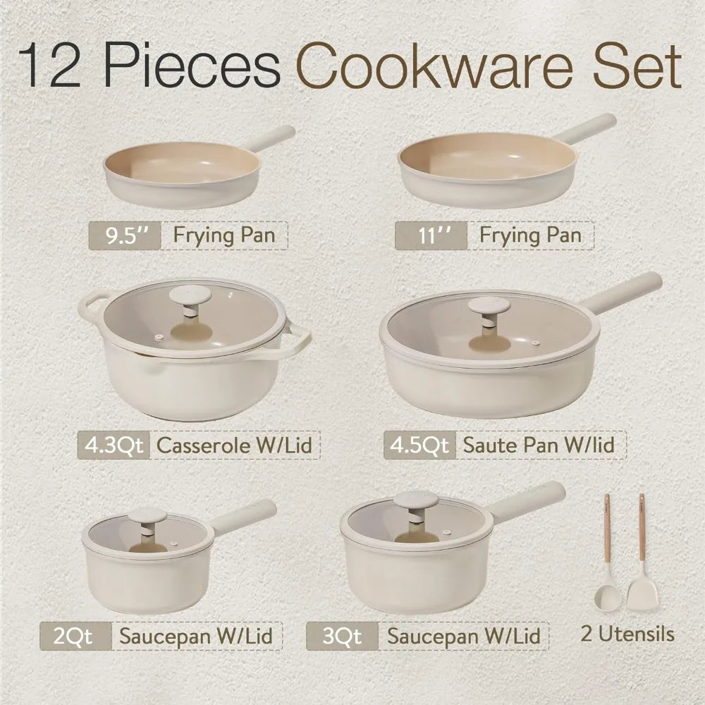 Nonstick Ceramic Cookware Sets 12 Pcs