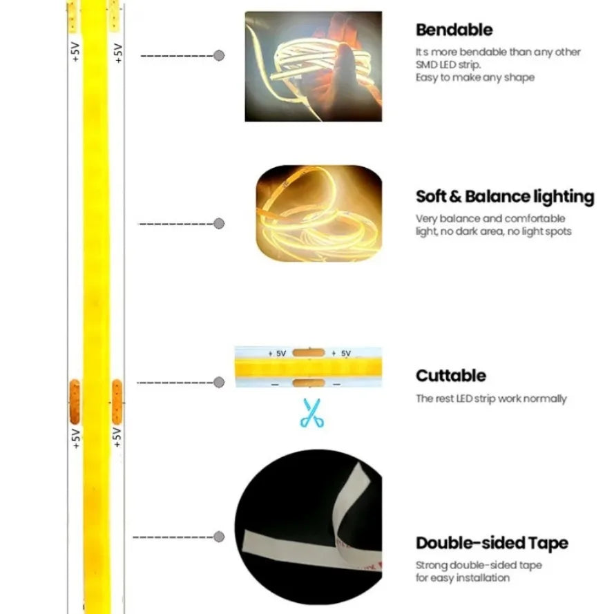 Led Light Strip with USB - 320 LEDs