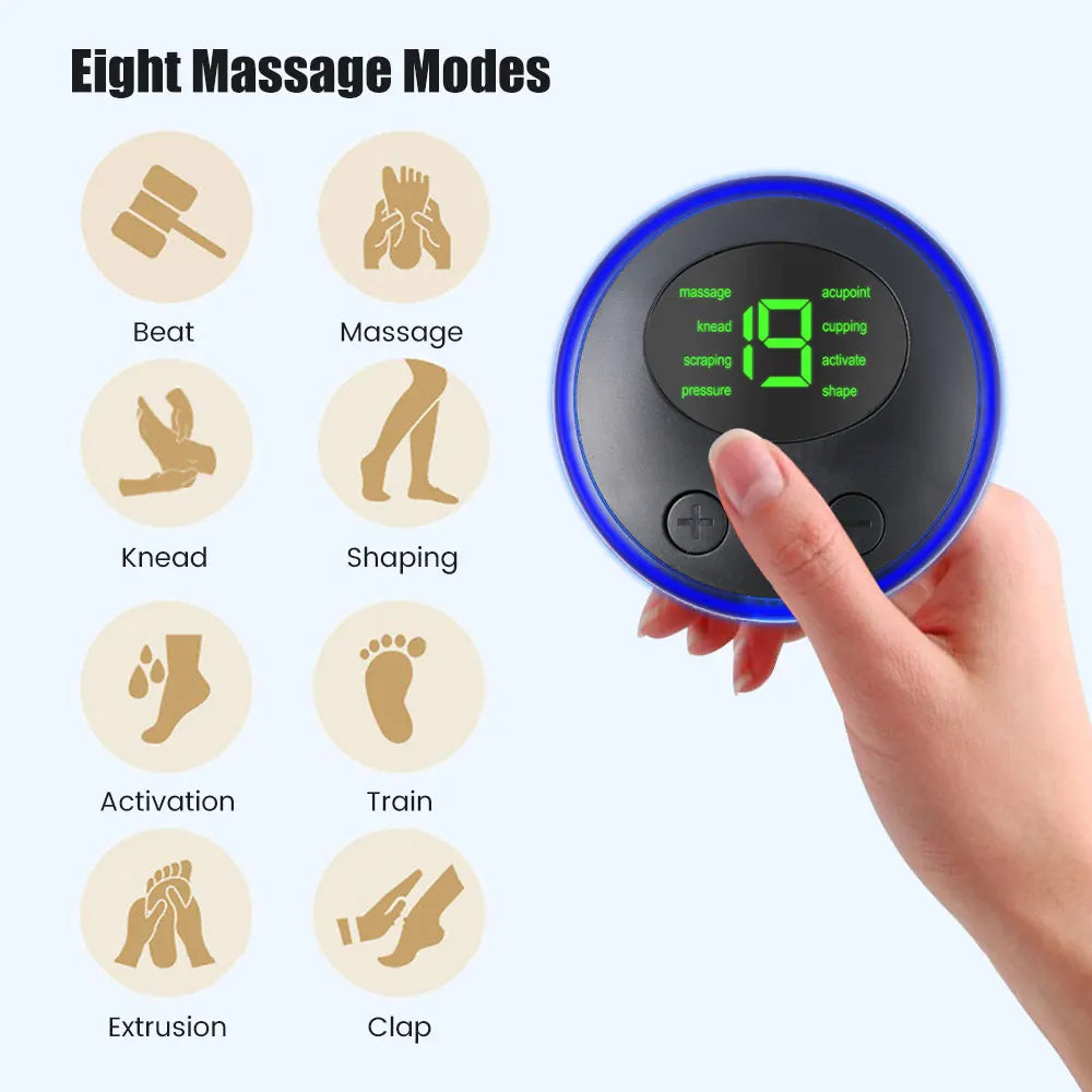 Portable Electric EMS Mini Neck Massager – 8 Modes for Pain Relief and Relaxation