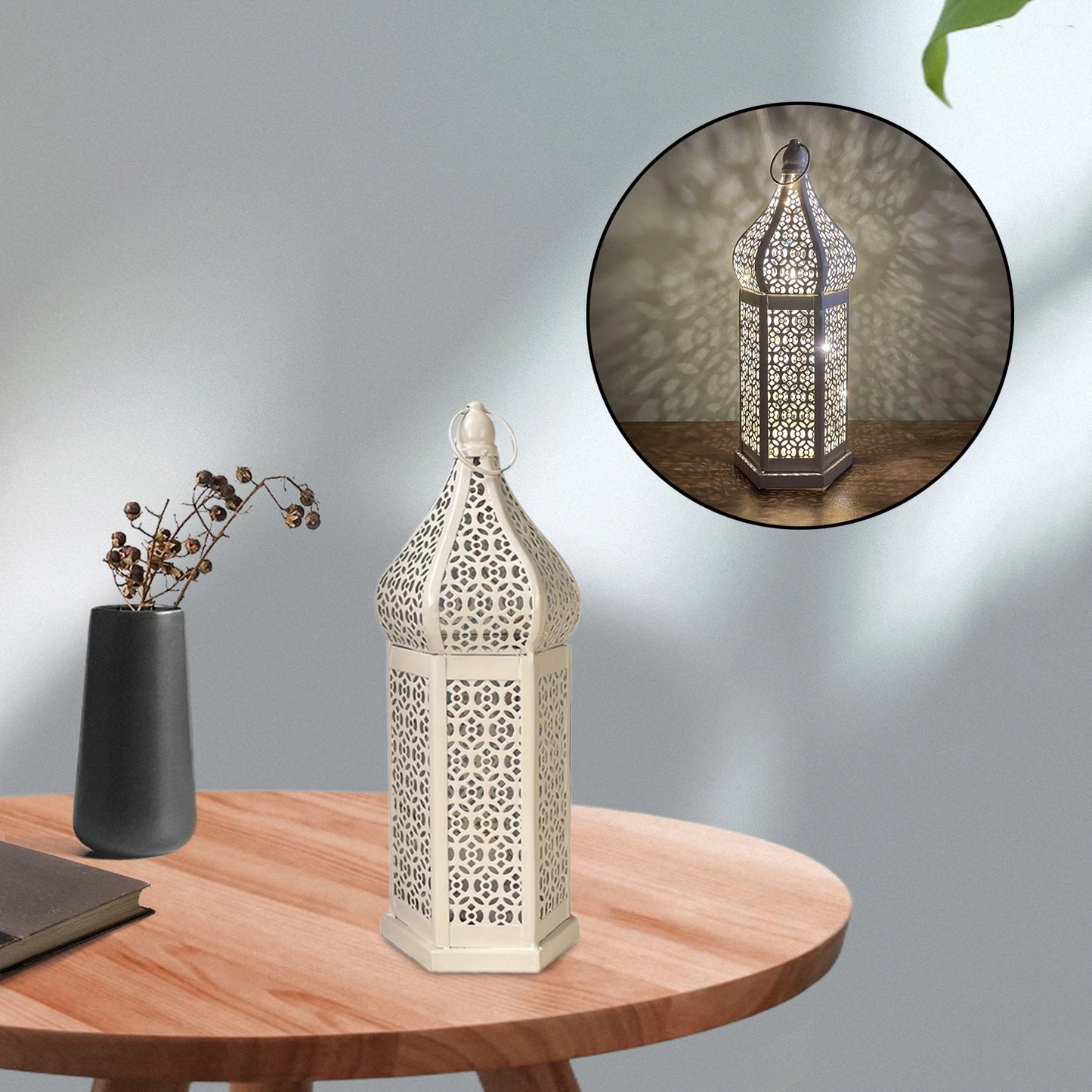 Moroccan Retro Hollow LED Wind Lantern