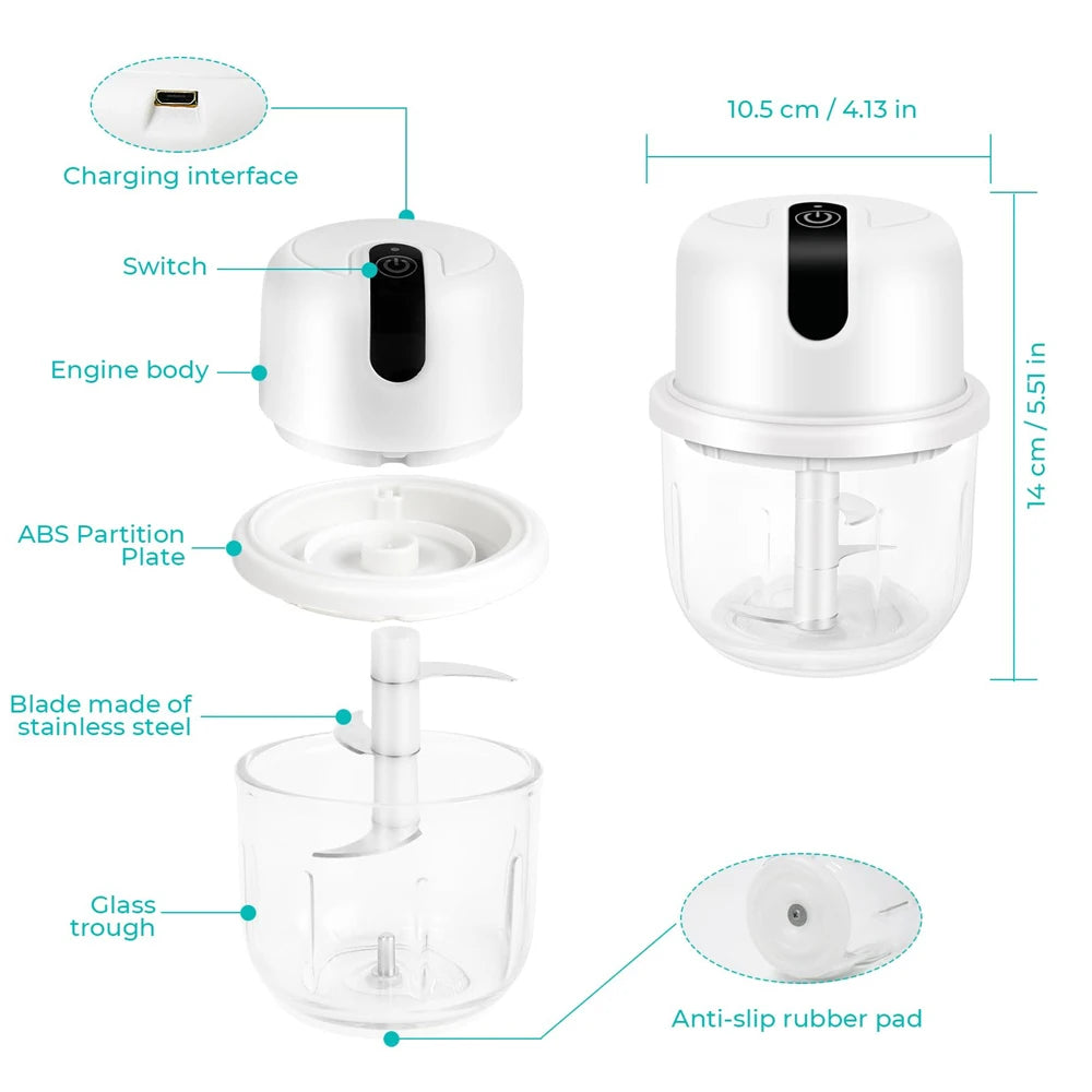 Electric Garlic Chopper Multi-Function Food Processor Blenders For Kitchen