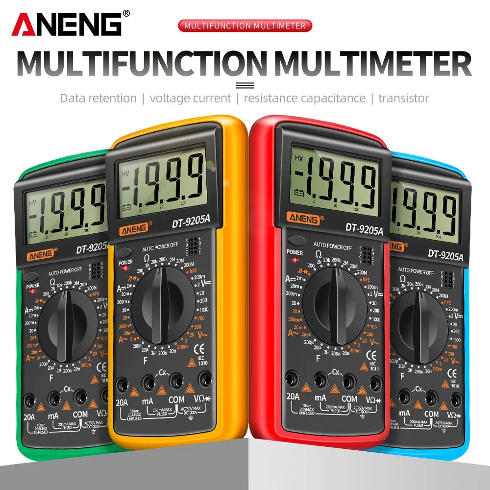 ANENG DT9205A Digital Multimeter AC/DC Transistor Tester Electrical