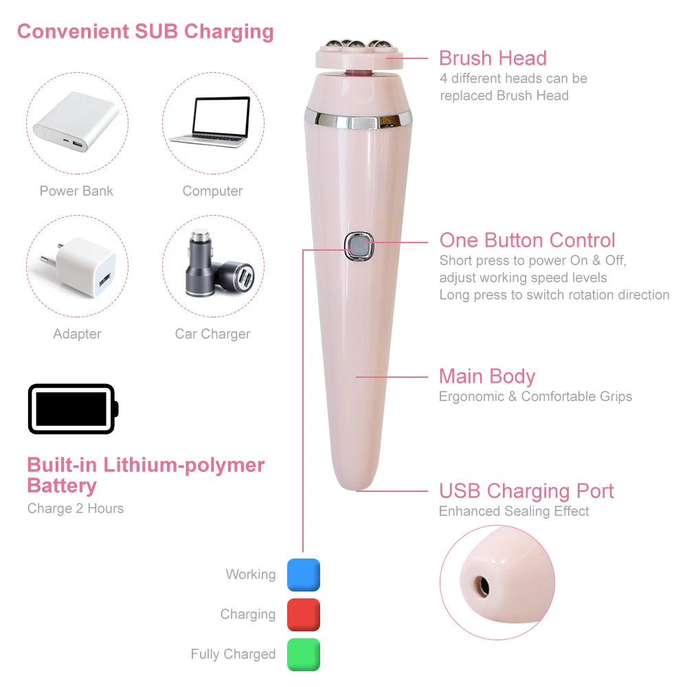 Electric Silicone Facial Cleansing Brush for Deep Peeling & Pore Removal