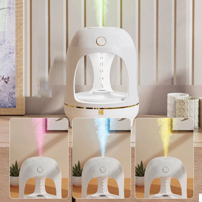 Anti Gravity Levitating Water Drops Humidifier with LED Night Light