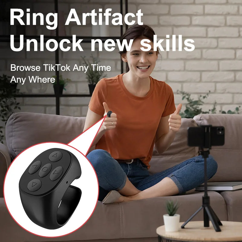 TikTok Bluetooth Remote Ring – Selfie & Like Controller