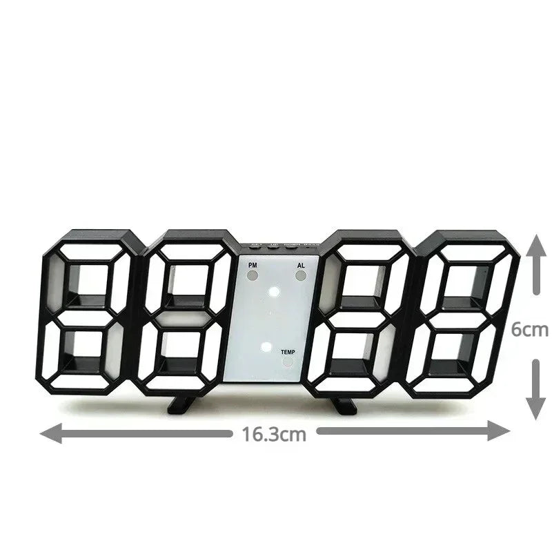 3D LED Digital Alarm Clock Wall