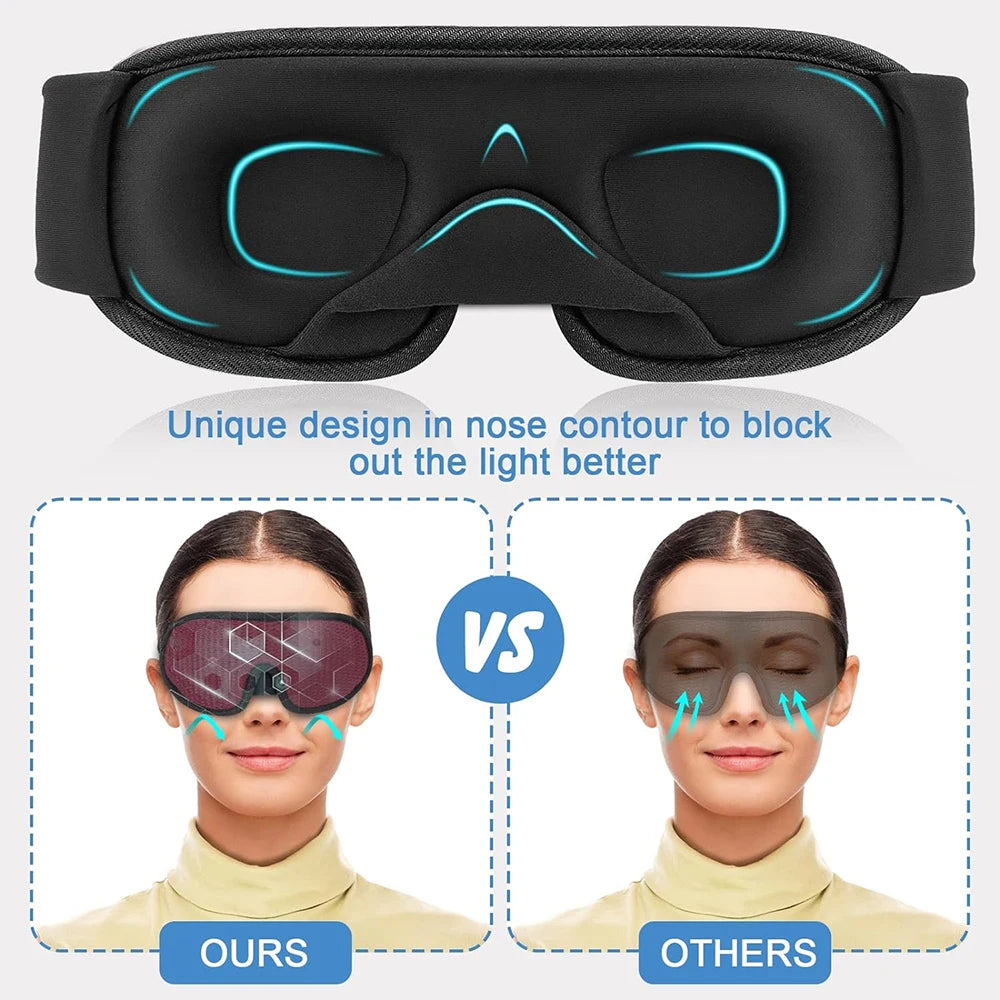 3D 100% Light Blockout Sleep Mask – Soft, Breathable, Pressure-Free