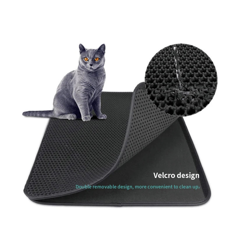 Double Layer EVA Cat Litter Pad Waterproof Non-slip Sand Basin