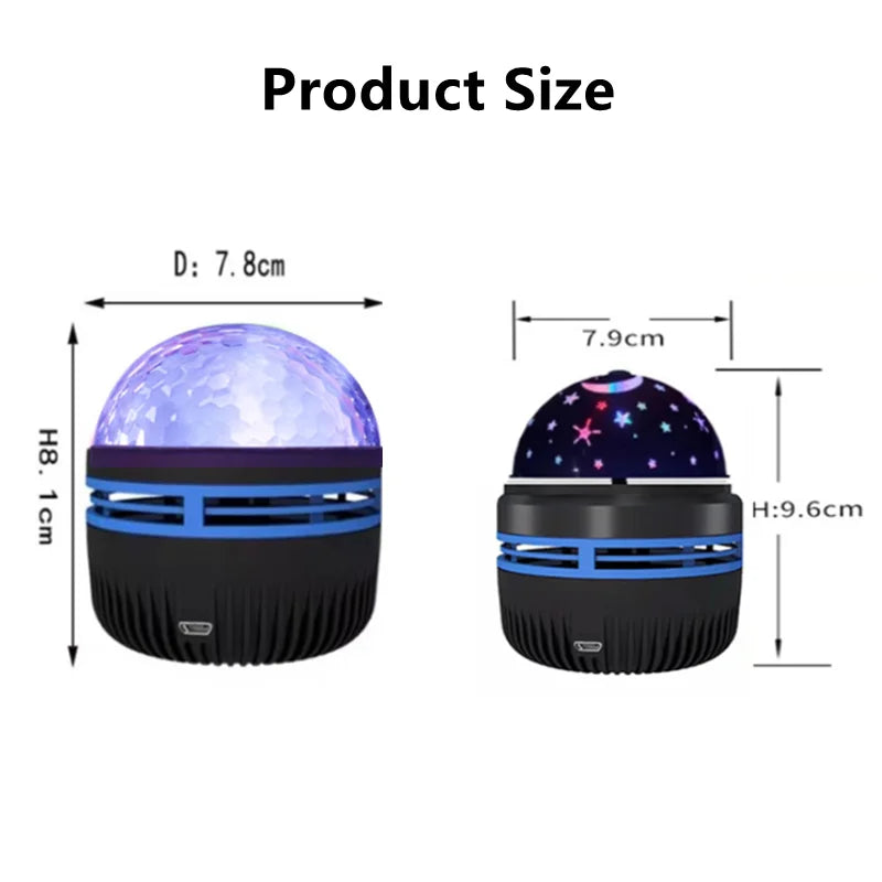 LED Starry Galaxy Projector Night Light – Rotating Stars & Moon