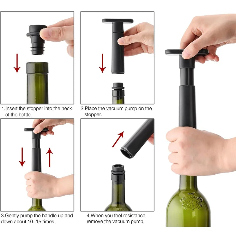 Wine Saver Vacuum Pump with 2 Stoppers