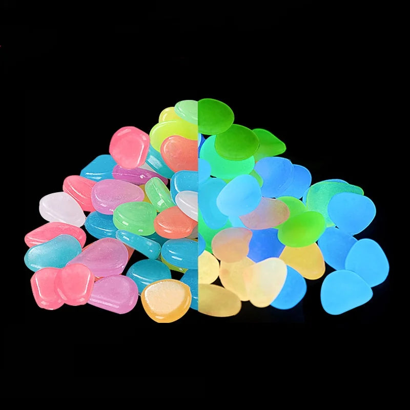 50/100Pcs Glow in the Dark Garden Pebbles For Garden