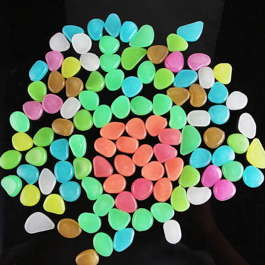 50/100Pcs Glow in the Dark Garden Pebbles For Garden