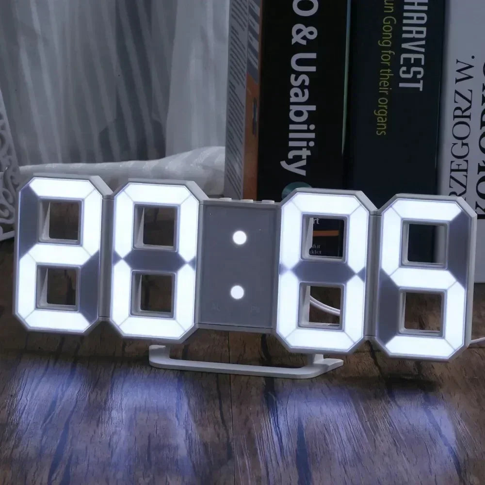 3D LED Digital Alarm Clock Wall