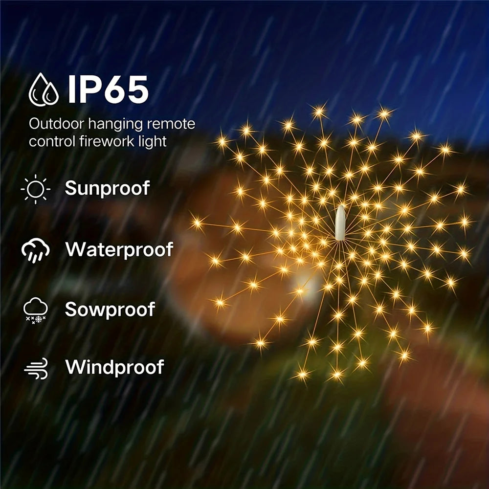 LED Solar Firework Light - Outdoor Waterproof