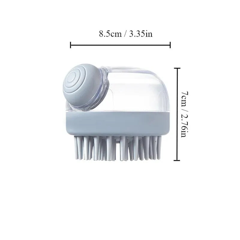 Pet Dog Grooming Massage Bath Cleaning Brush with Shampoo Dispenser