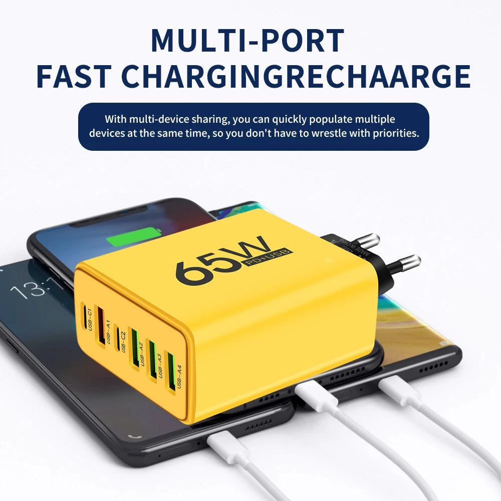 65W USB Type-C Fast Charger – PD 20W Adapter for iPhone, Samsung