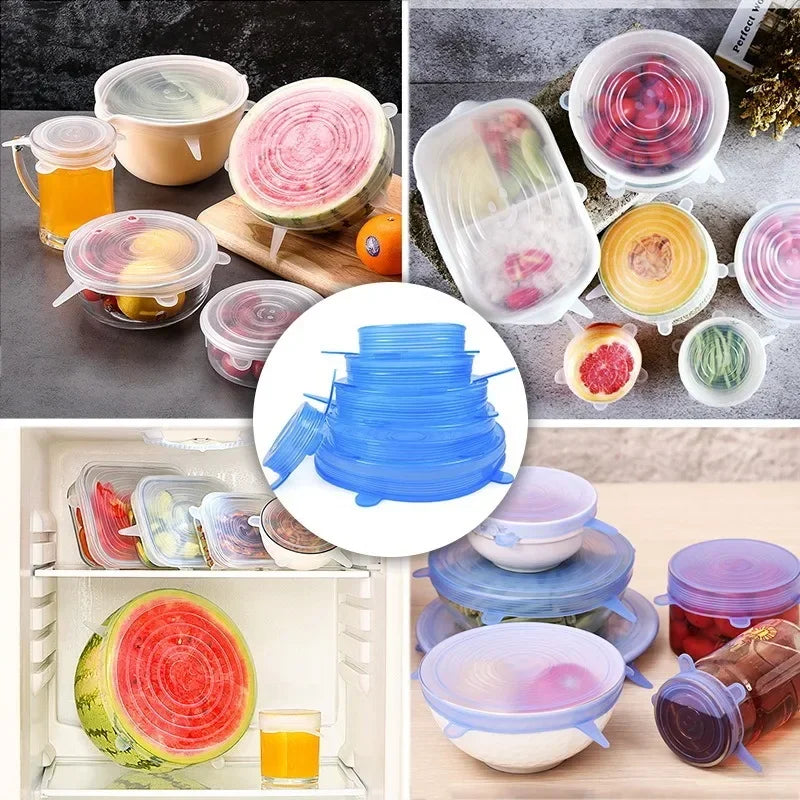 Food Silicone Covers - Reusable Stretch Lids - 6 pcs